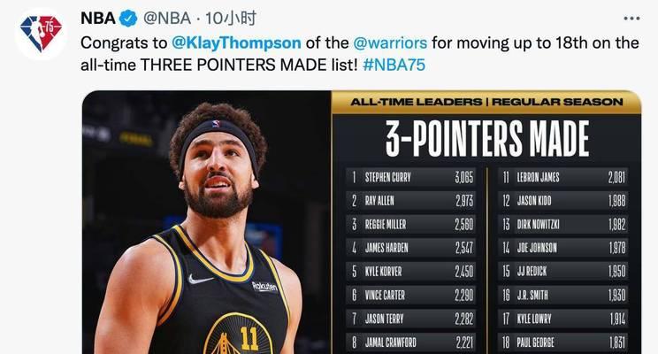 NBA历史单场三分球纪录排行榜（三分神射手的极致表现与永恒纪录）